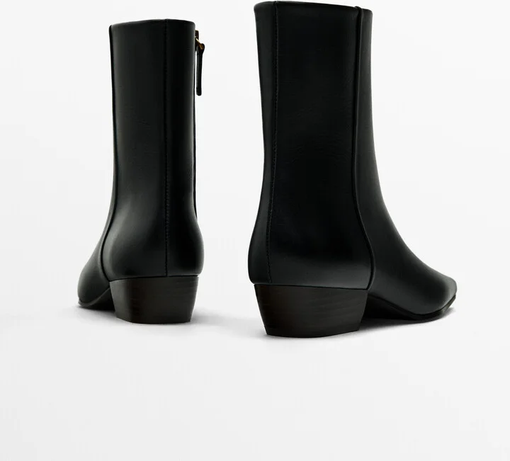 Contrast Heel Ankle Boots - Image 4