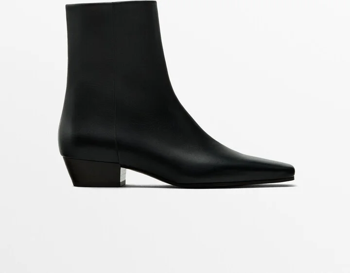 Contrast Heel Ankle Boots