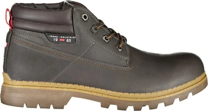 Contrast Laced Boots with Iconic Men's Logo