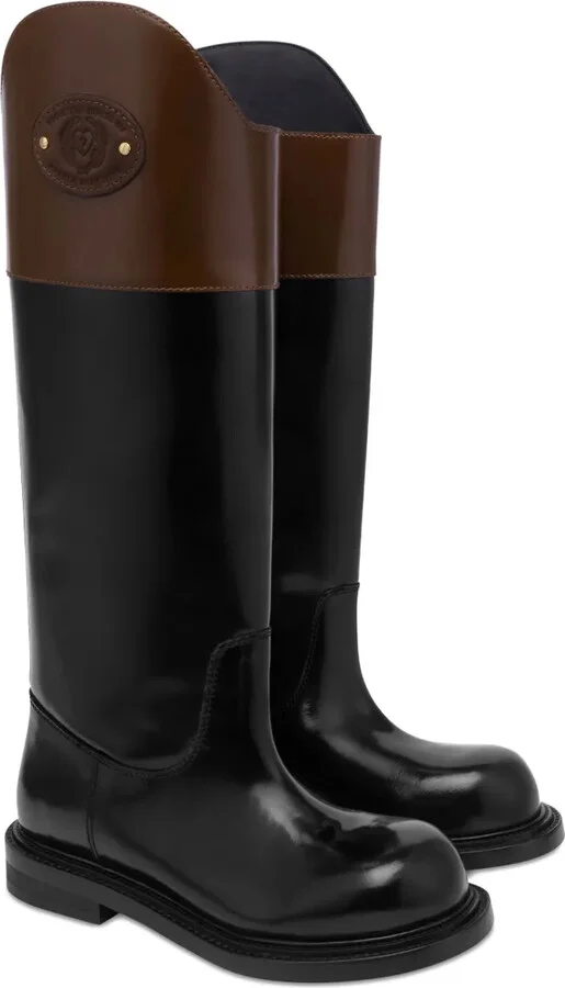 Contrast-Panel Knee-High Boots - Image 2