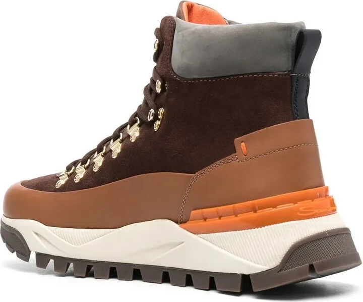 Contrast-Panel Lace-Up Hiking Boots - Image 3