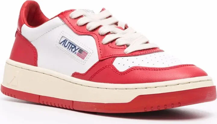 Contrast-Panel Leather Sneakers - Image 2