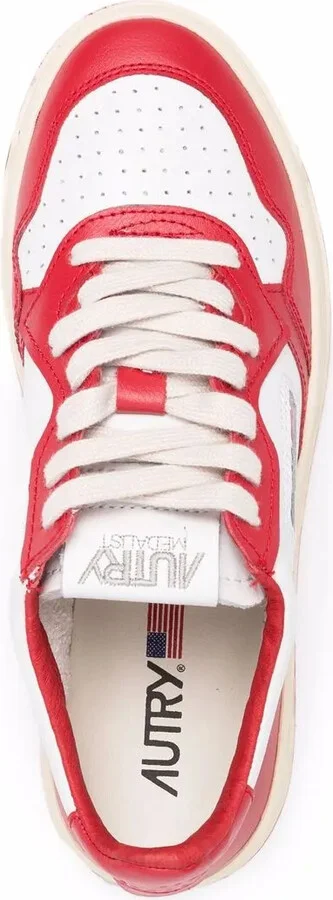 Contrast-Panel Leather Sneakers - Image 4