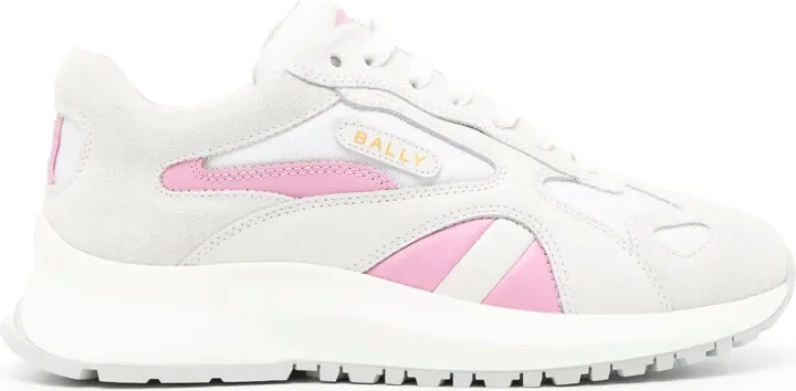 Contrast-Panel Leather Sneakers