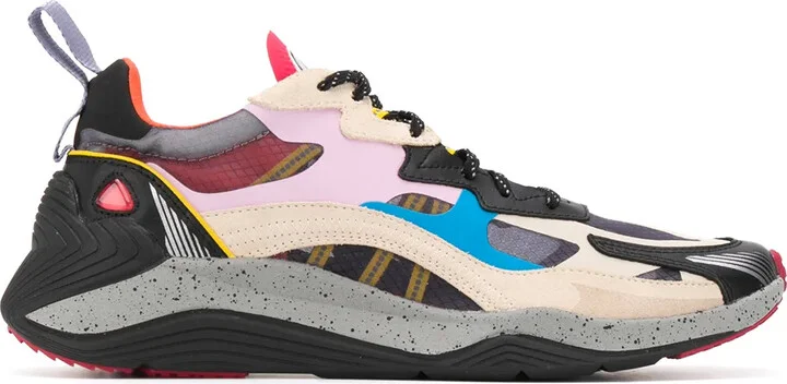 Contrast Panel Ridged Sole Sneakers