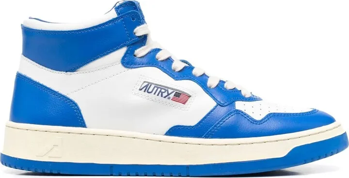Contrast-Panelled Hi-Top Sneakers