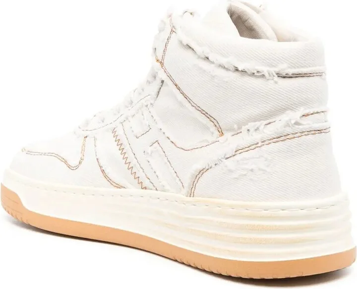 Contrast-Stitch High-Top Sneakers - Image 3