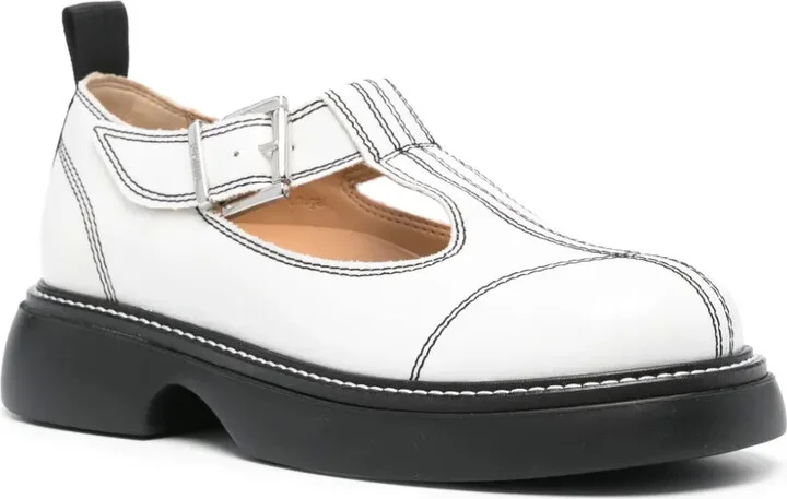 Contrast-Stitching Flat Pumps - Image 2