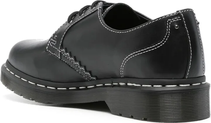 Contrast-Stitching Leather Derby Shoes - Image 3