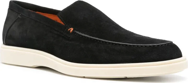 Contrast-Stitching Suede Loafers - Image 2