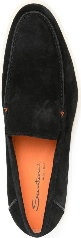 Contrast-Stitching Suede Loafers - Image 4