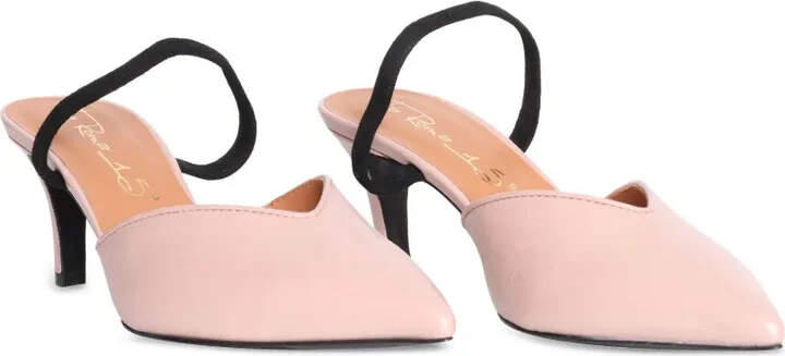 Contrast-Strap Leather Mules - Image 2