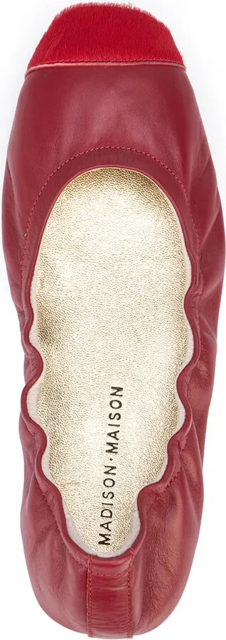 Contrast-Toe Wrinkled Ballet Flats - Image 4