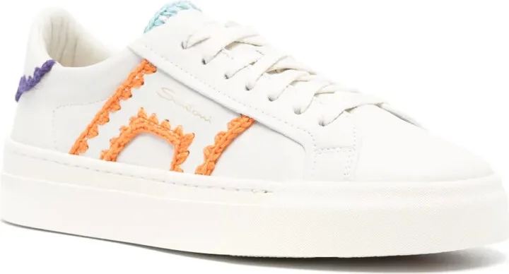 Contrast-Trim Leather Sneakers - Image 2