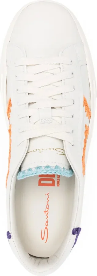 Contrast-Trim Leather Sneakers - Image 4