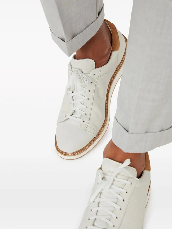 Contrast-Trimmed Low-Top Sneakers - Image 5