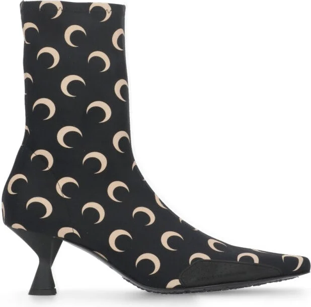 Contrasting Color Moon Pattern Boots
