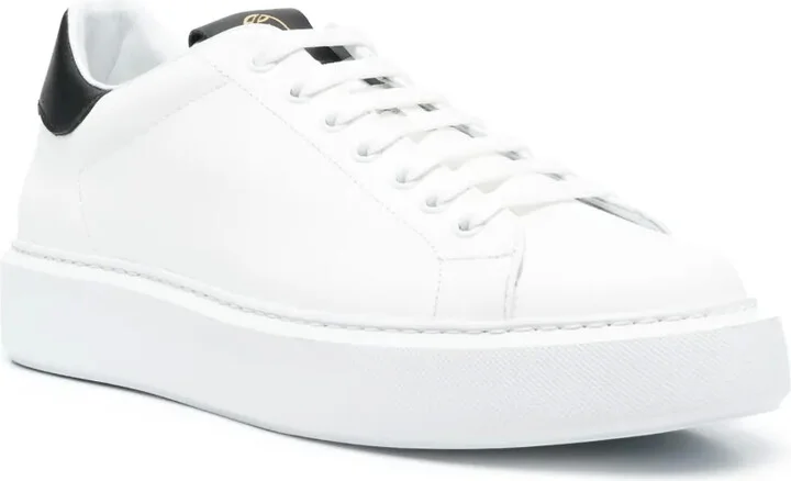 Contrasting-Detail Leather Sneakers - Image 2