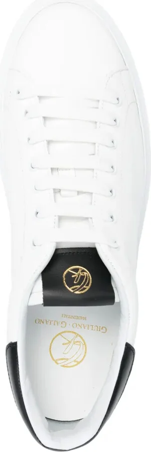 Contrasting-Detail Leather Sneakers - Image 4