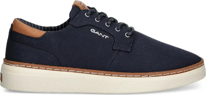 Contrasting-Heel Lace-Up Sneakers