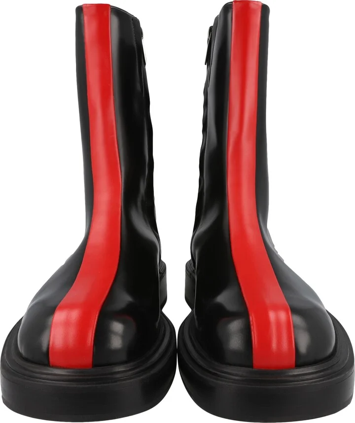 Contrasting Insert Leather Ankle Boot - Image 6