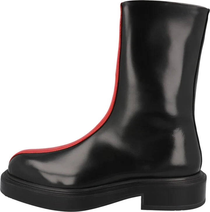 Contrasting Insert Leather Ankle Boot - Image 7