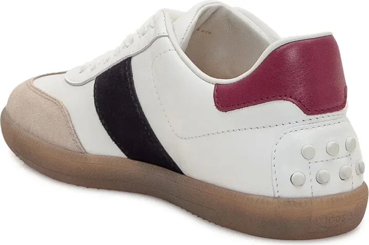Contrasting Leather Trainers - Image 3