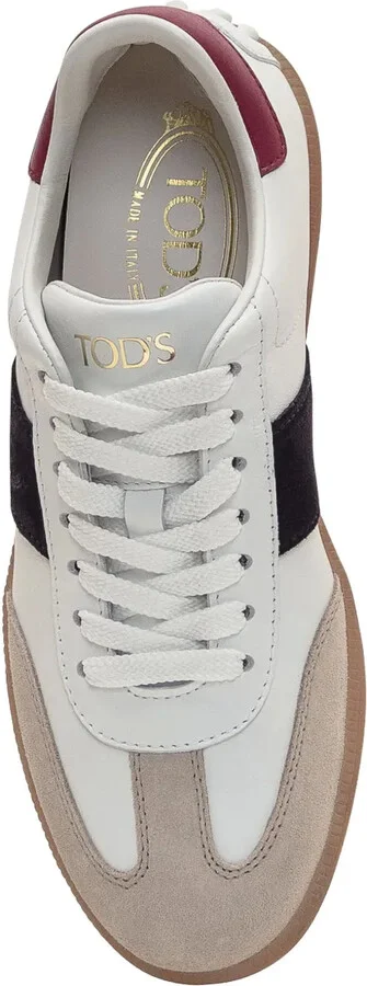 Contrasting Leather Trainers - Image 4