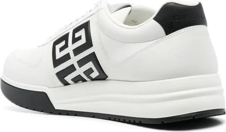 Contrasting-Logo Leather Sneakers - Image 3