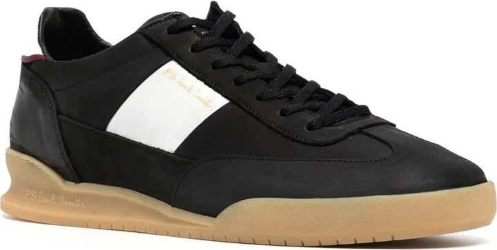 Contrasting-Panel Leather Sneakers - Image 2