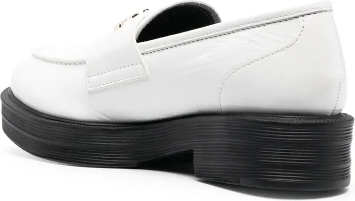 Contrasting-Sole Logo Plaque Loafers - Image 3