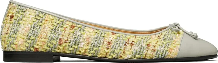 Contrasting-Toe Ballet Flats