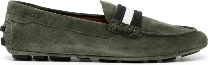 Contrasting-Trim Leather Loafers