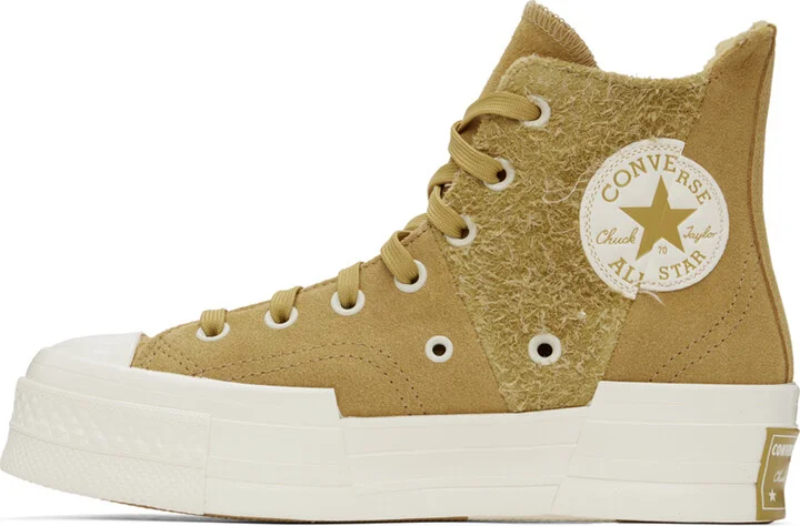 Converse Beige Chuck 70 Plus Suede Sneakers - Image 3