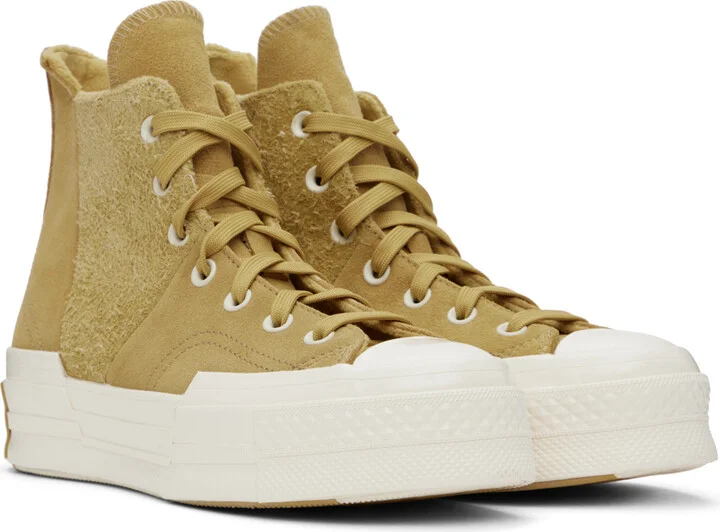 Converse Beige Chuck 70 Plus Suede Sneakers - Image 4