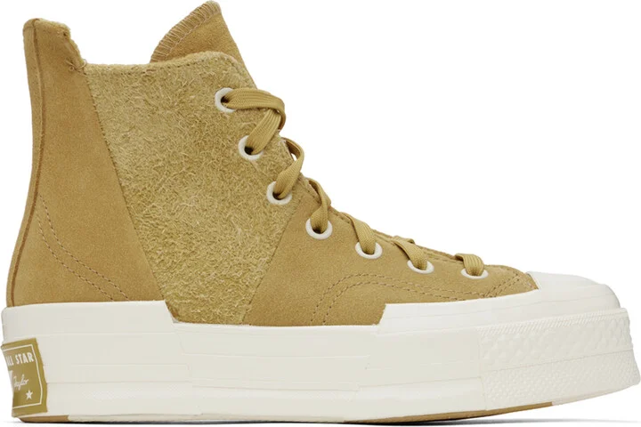 Converse Beige Chuck 70 Plus Suede Sneakers