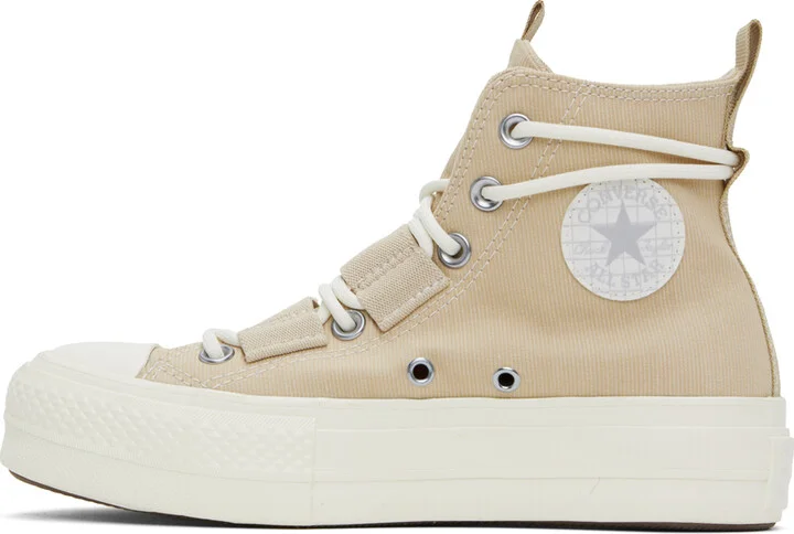 Converse Beige Chuck Taylor All Star Lift Platform High Top Sneakers - Image 3