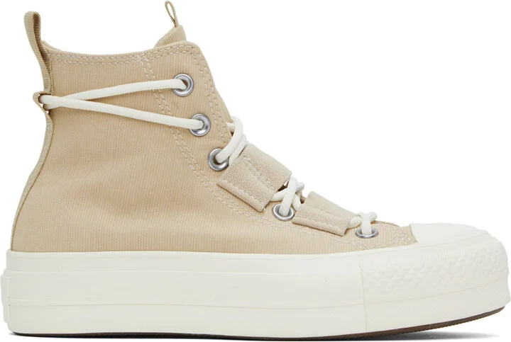 Converse Beige Chuck Taylor All Star Lift Platform High Top Sneakers