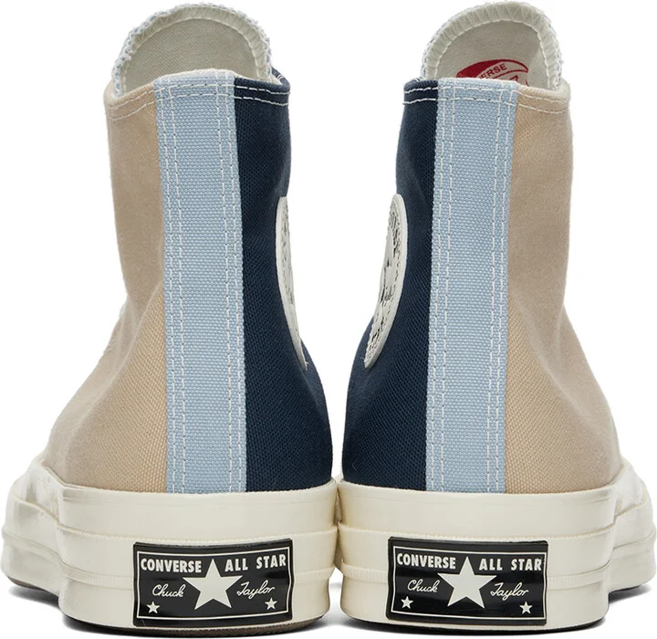 Converse Beige & Navy Chuck 70 Tri-Panel Sneakers - Image 2