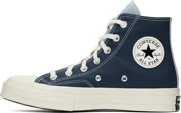 Converse Beige & Navy Chuck 70 Tri-Panel Sneakers - Image 3
