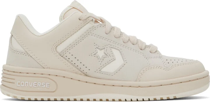 Converse Beige & Off-White Weapon Low Top Sneakers