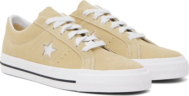 Converse Beige One Star Pro Sneakers - Image 4