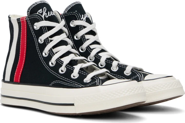 Converse Black Chuck 70 Archival Stripes High Top Sneakers - Image 4