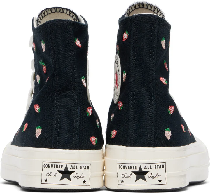 Converse Black Chuck 70 Embroidered Strawberries Sneakers - Image 2