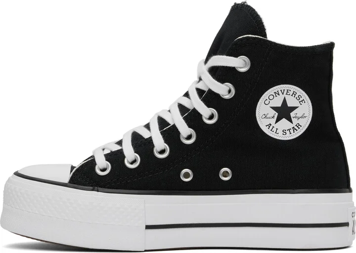 Converse Black Chuck Taylor All Star Canvas Platform High Top Sneakers - Image 3