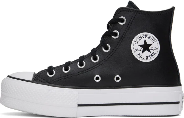 Converse Black Chuck Taylor All Star Lift Leather High Top Sneakers - Image 3