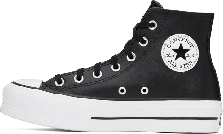 Converse Black Chuck Taylor All Star Lift Leather Sneakers - Image 3