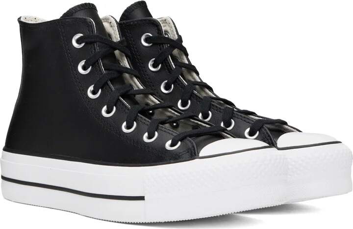 Converse Black Chuck Taylor All Star Lift Leather Sneakers - Image 4