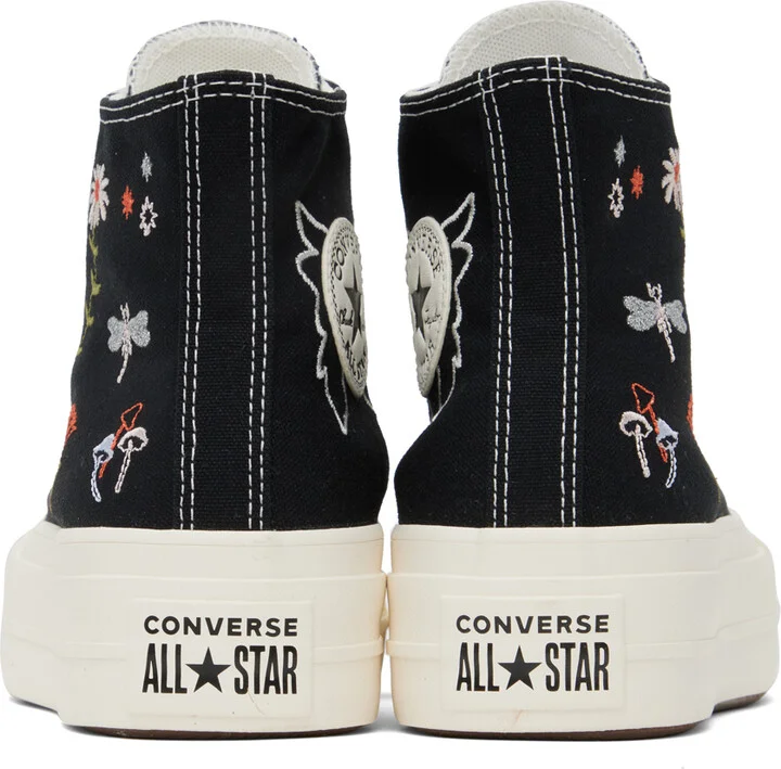 Converse Black Chuck Taylor All Star Lift Platform Enchanted Garden Sneakers - Image 2