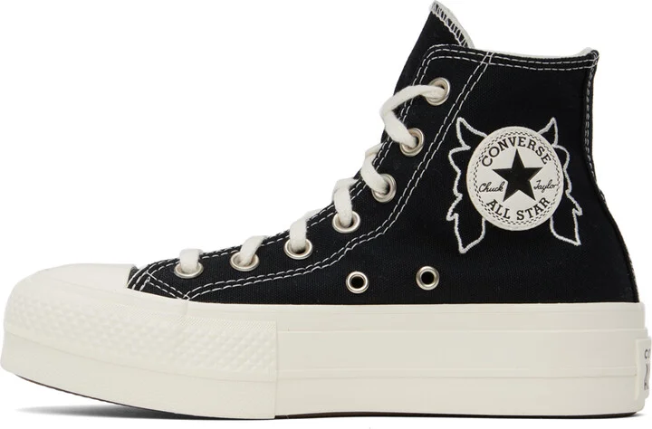 Converse Black Chuck Taylor All Star Lift Platform Enchanted Garden Sneakers - Image 3